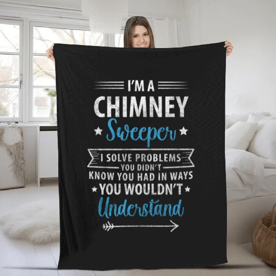 Chimney Sweep House Fireplace Sweep Fleece Blankets