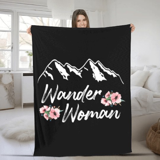 Wanderwoman Wanderlust Hiker Mountaineer Fleece Blankets