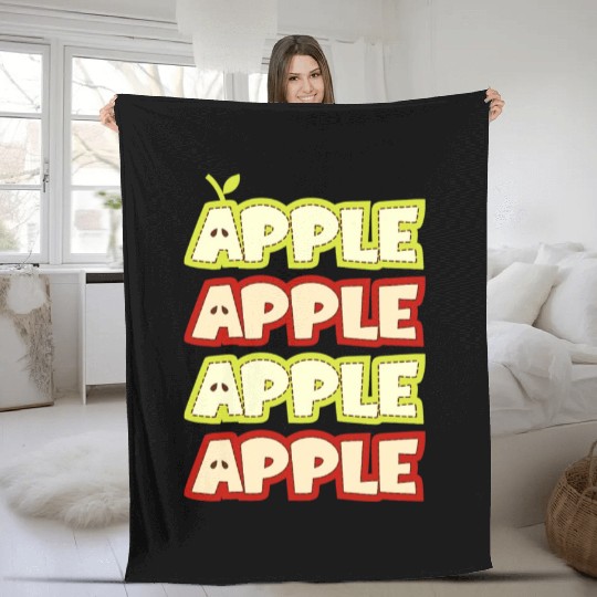 Apple Repeat Apple Picking Farmer Fleece Blankets