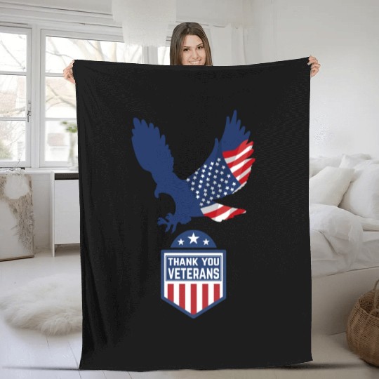 Happy Memorial Day Thank you Veterans American Fleece Blankets