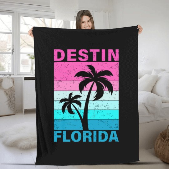 Florida Destin Beach Fleece Blankets