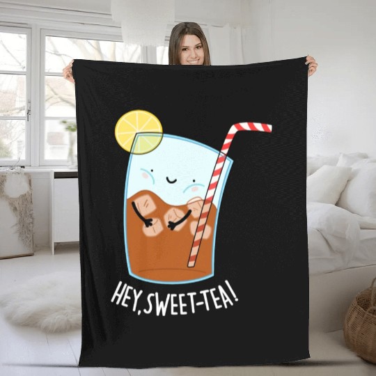Hey Sweet Tea Cute Iced Tea Fleece Blankets
