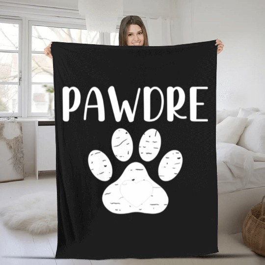 Funny Dog Dad Pawdre Fleece Blankets