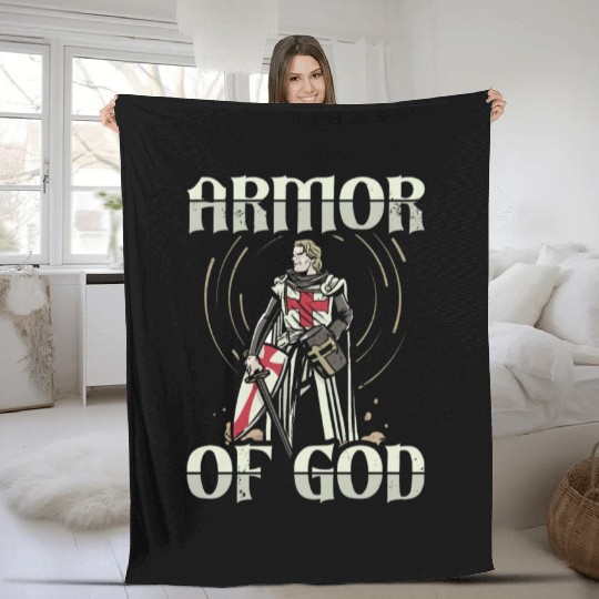 Armor of God Templar Knight Christian Faith Jesus Fleece Blankets
