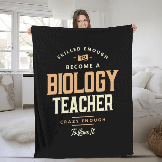 Skilled & Crazy Biology Teacher Fleece Blankets