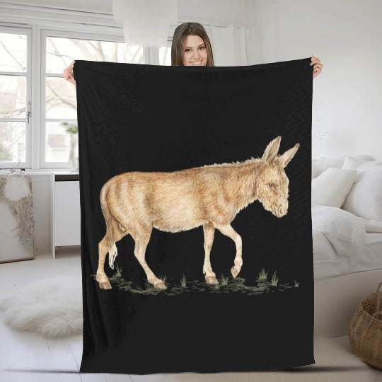 Farm Donkey Animal Lover Zookeeper Mule Farmer Fleece Blankets