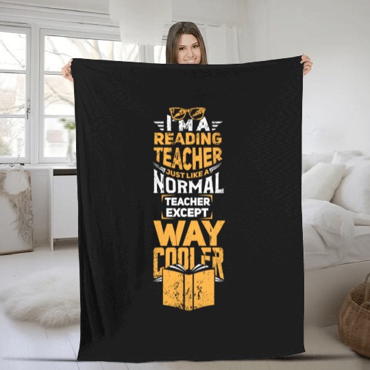 Cool Reading Teacher Fleece Blankets