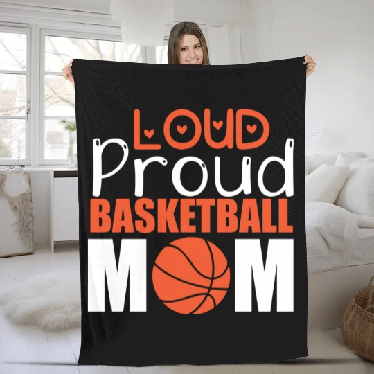 Loud Proud Basketball Mom Fleece Blankets
