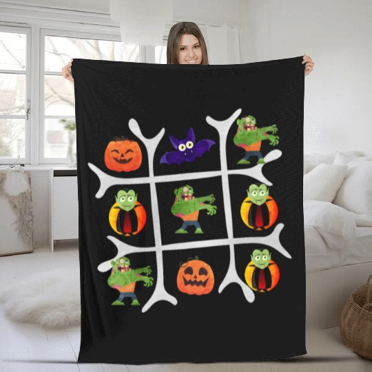 Tic Tac Toe Zombie Wins Fleece Blankets