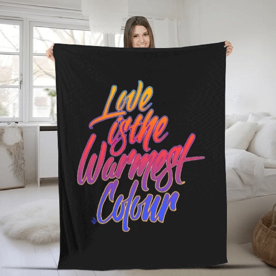 Love is the Warmest color | graffiti style Art Fleece Blankets