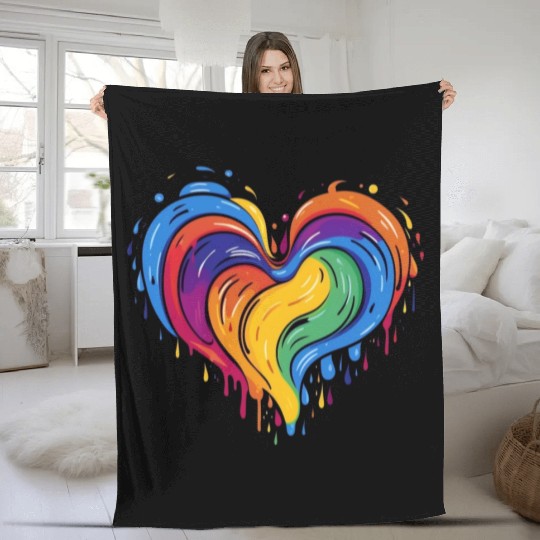 Love is Love: LGBT Rainbow Heart for All Fleece Blankets