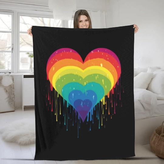 Queer & Loving It: LGBT Rainbow Heart, Supporting Fleece Blankets