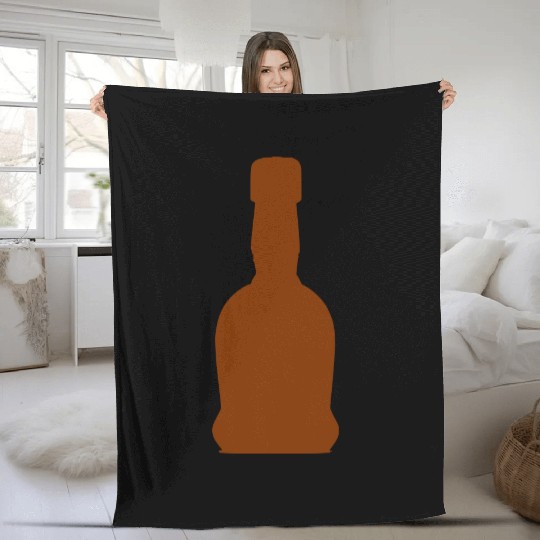 Liquor Bottle Vector Single Color Fleece Blankets