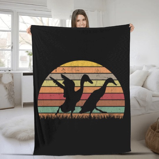 Indian Runner Duck Retro Bottle Vintage Fleece Blankets