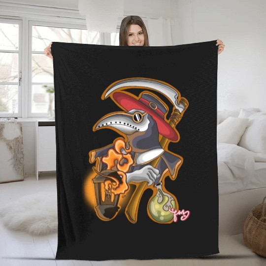 plague doctor Fleece Blankets