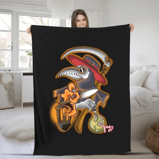plague doctor Fleece Blankets