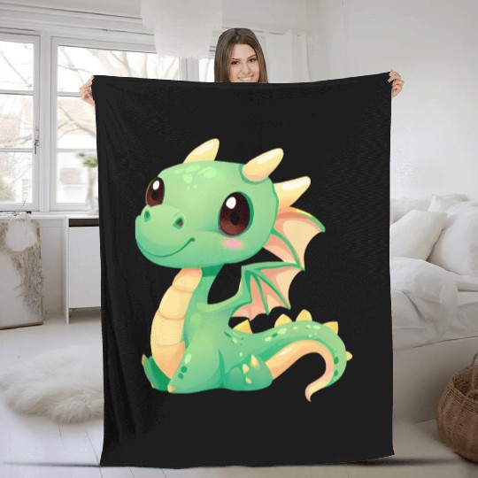 CUTE DRAGON Fleece Blankets