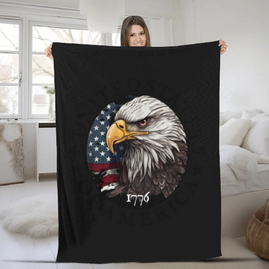 Proud American Independence Day Freedom Fleece Blankets