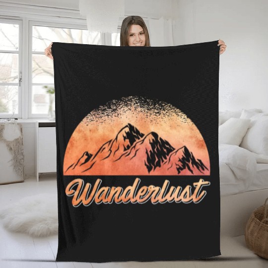 Wanderlust Mountaineer Hiker Summit sport Fleece Blankets