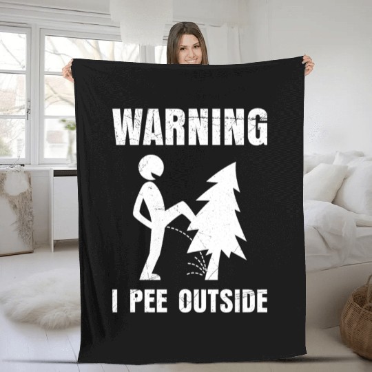 Nature boy I pee Outside Hiking funny Mountains Fleece Blankets