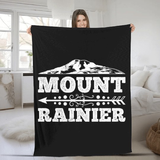 Mount Rainier climber Hiker Mountains Fleece Blankets