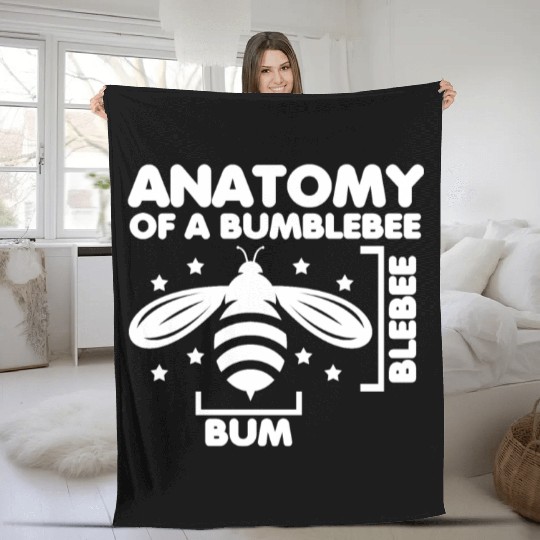 Anatomy of a Bumblebee Bee Lover Gift Fleece Blankets