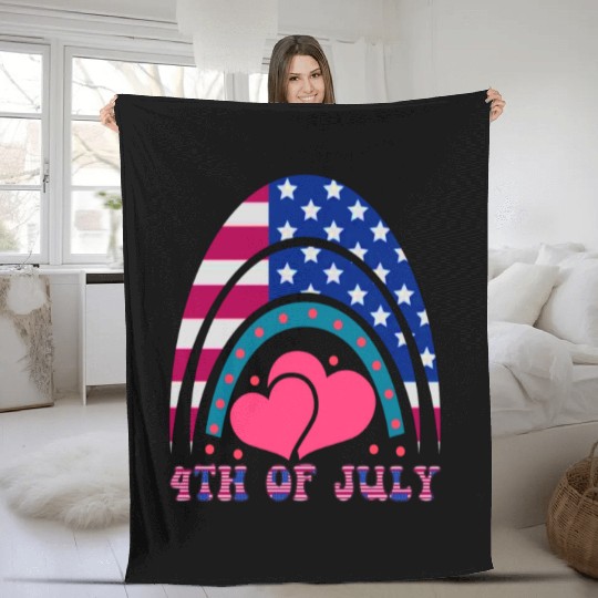 4th of July, Love America Fleece Blankets