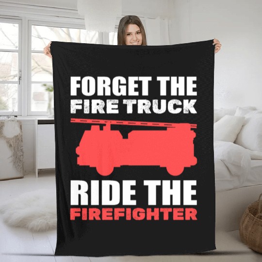 Funny Fire Rescue Firefighter Fleece Blankets
