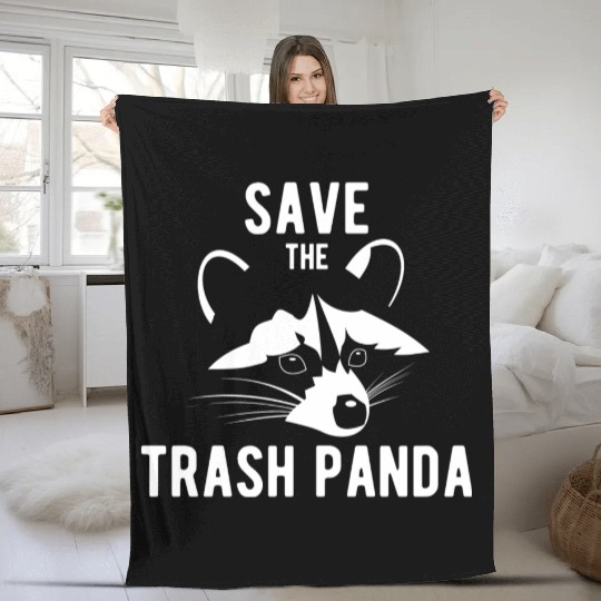 Save The Trash Panda Raccoon Fleece Blankets