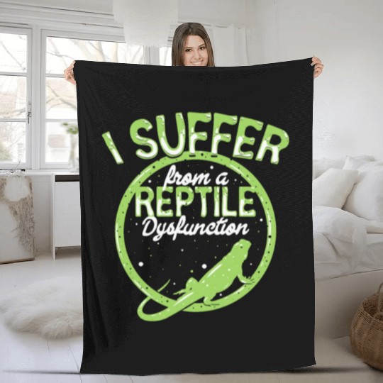 reptile dysfunction reptile lover lizard Fleece Blankets
