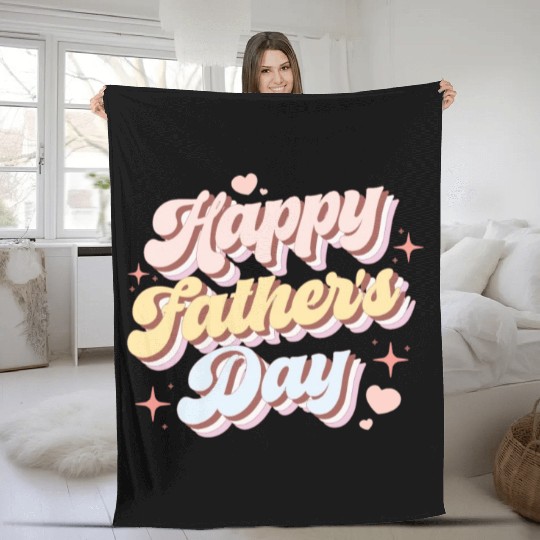 Groovy Happy Father's Day Fleece Blankets