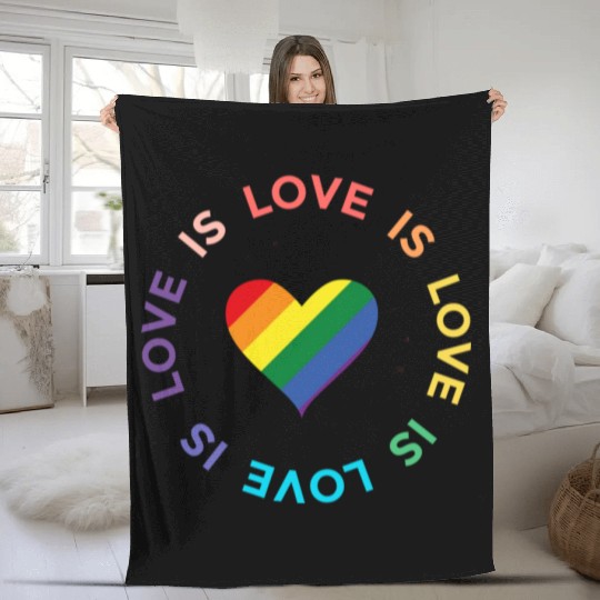 Love is Love rainbow Fleece Blankets