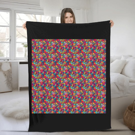 Stained glass pattern Fleece Blankets