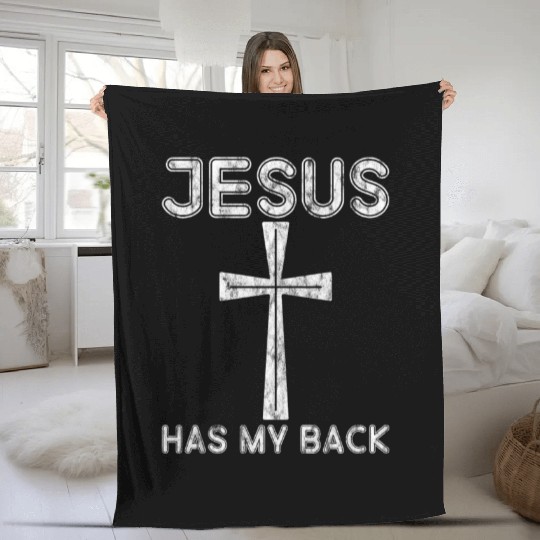 Jesus Has My Back 3 Fleece Blankets