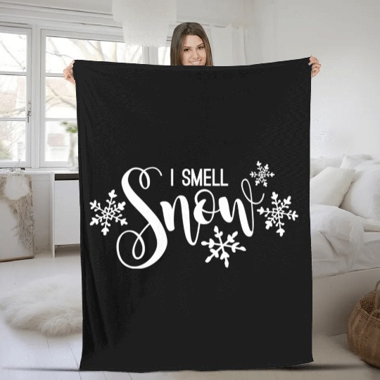 37692 Focused I Smell Snow Grey Small Fleece Blankets