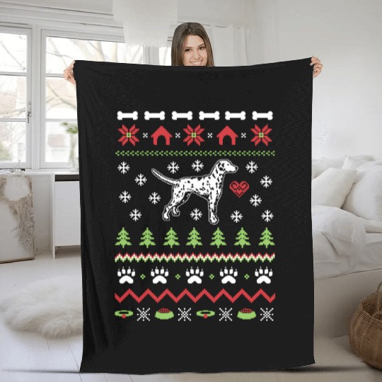 Dalmatian Ugly Fleece Blankets