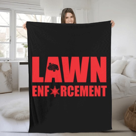 Funny Lawn Enforcement Outfit Grass Cutting Fleece Blankets