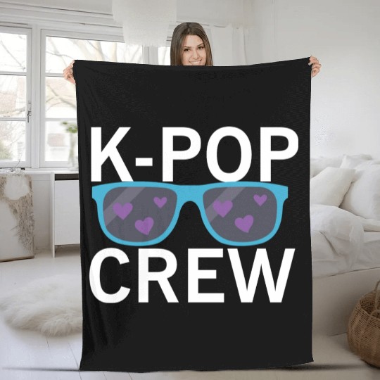 Kpop Crew Korean Hangul Seoul Fleece Blankets