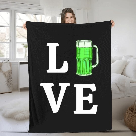 Love Green Beer Fleece Blankets