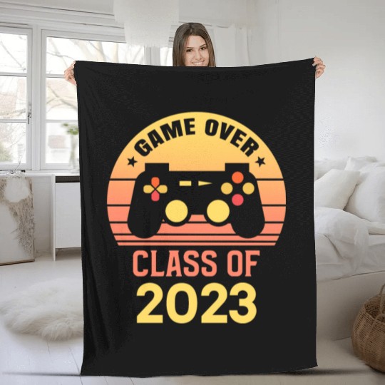 Game Over Class of 2023 Graduation Decorations Fleece Blankets