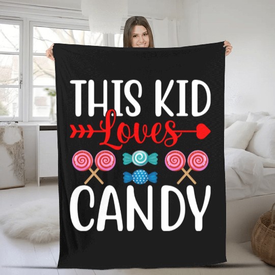 This Kid Loves Candy 1 Fleece Blankets