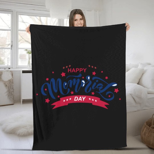 HAPPY MEMORIAL DAY Fleece Blankets