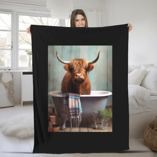 Highland Cow Fleece Blankets