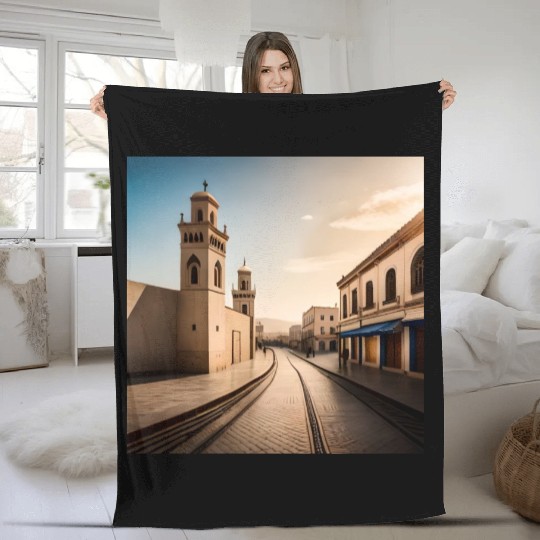 Fantasy pictures ,town Morocco ,city Larache Fleece Blankets