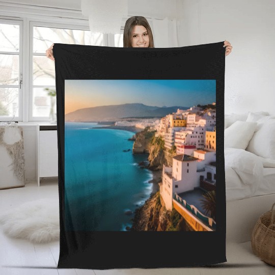 Fantasy pictures ,town Morocco ,city Tangier Fleece Blankets