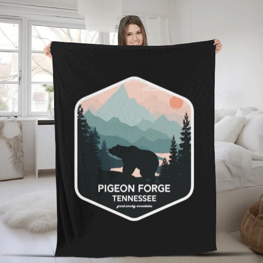 Pigeon Forge Great Smoky Mountains Fleece Blankets