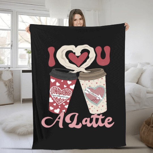 I Love You A Latte Fleece Blankets