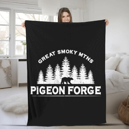 Pigeon Forge Tennessee Great Smoky Mountains Fleece Blankets