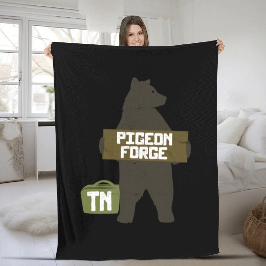 Pigeon Forge Tennessee Great Smoky Mountains Bear Fleece Blankets
