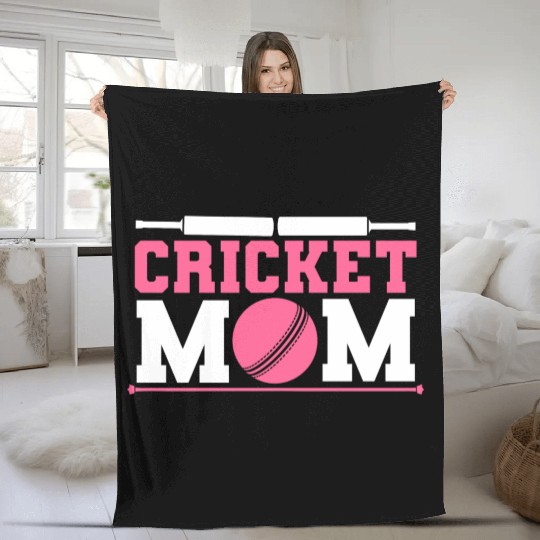 Cool Cricket Mom For Cricket Sports Lover Fleece Blankets